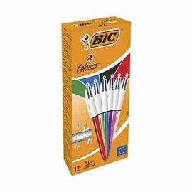 Bic 4 Colours Shine Boligrafo de Bola Retractil - Colores Surtidos - Pack 12