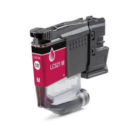 Cartucho de tinta compatible Brother LC521 magenta de capacidad estándar en envase protector sellado con chip digital PRO instalado.