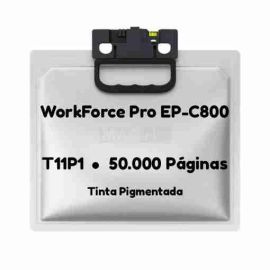 Bolsa de tinta pigmentada compatible de súper alta capacidad Epson T11P1 negro Masink