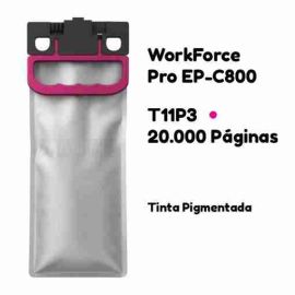 Bolsa de tinta pigmentada compatible de súper alta capacidad Epson T11P3 magenta Masink