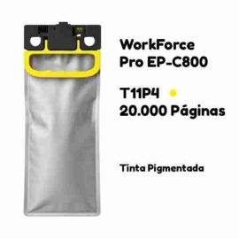 Bolsa de tinta pigmentada compatible de súper alta capacidad Epson T11P4 amarillo Masink
