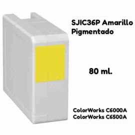Cartucho de tinta pigmentada compatible de alta capacidad Epson SJIC36P amarillo Masink