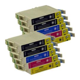 Pack 10 Cartucho de Tinta Compatible Epson T0551 T0552 T0553 T0554