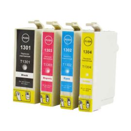 Pack 4 Colores Cartucho de Tinta Compatible Epson T1301 T1302 T1303 T1304