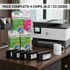 Pack ahorro 4 cartuchos compatibles HP 963XL con chip de ultra-seguridad J6.0 para actualizaciones de marzo 2026.