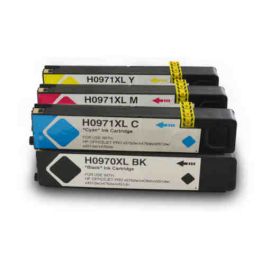 Pack 4 Colores Compatible HP 970XL + 971XL Pigmentada