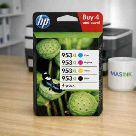 Pack original de 4 cartuchos de tinta HP 953XL 3HZ52AE de alta capacidad para OfficeJet Pro 8710 y 7740.