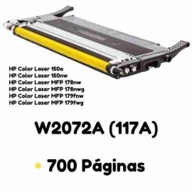 HP W2072A Amarillo Cartucho de Toner 117A Generico