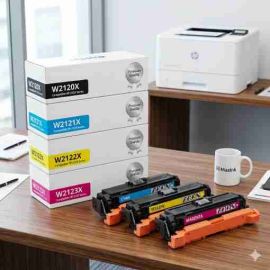 Pack ahorro 4 colores compatible universal para HP W2120X-W2123X y Canon 064H de alta capacidad 13.000 y 10.000 páginas.