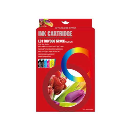 MASink Consumibles: Pack 5 Cartucho de Tinta Brother LC1100 LC980 LC985  Compatible