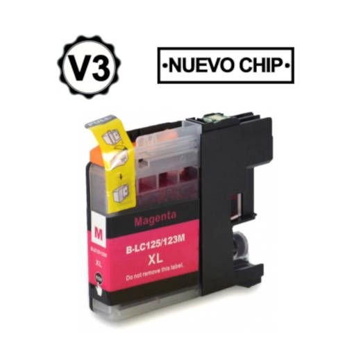 MASink Consumibles: Compatible Brother LC125 V3 Cartucho de Tinta Magenta