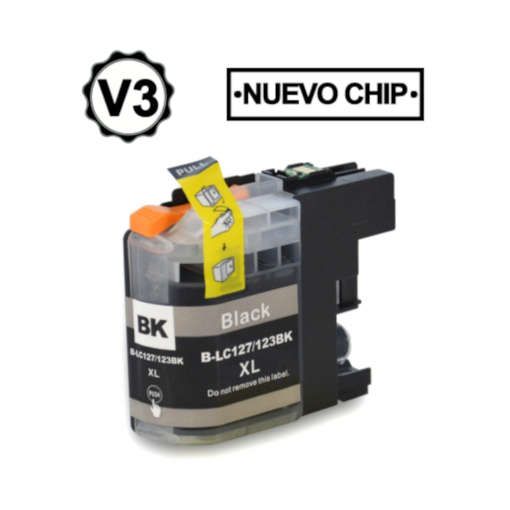 MASink Consumibles: Compatible Brother LC123 V3 Cartucho de Tinta Generico  Negro