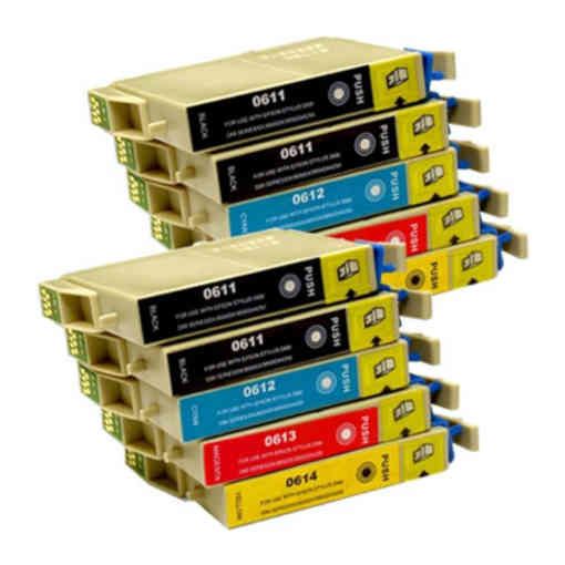 Masink. Pack 10 Cartucho de Tinta Compatible Epson T0615