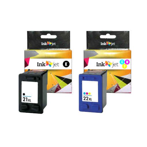 MASink Consumibles: Remanufacturado HP 21XL + HP 22XL Pack Cartucho de Tinta  Generico