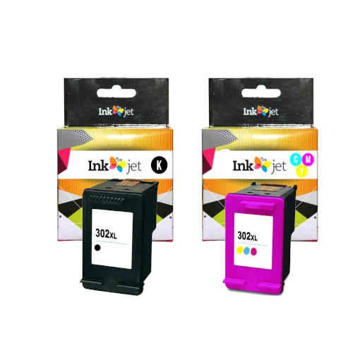 MASink Consumibles: Remanufacturado HP 302XL V3 Multipack Negro + Tricolor  Cartuchos de Tinta Generico