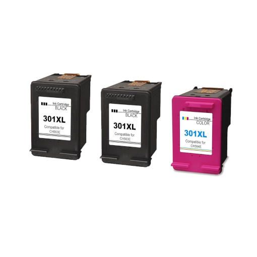 MASink Consumibles: Remanufacturado HP 301XL Multipack 2 Negro + Tricolor  Cartucho de Tinta Generico